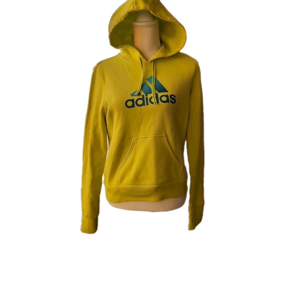 adidas Women's Sweatshirt Size S Fluorescent Green Long Sleeves Thumb Wrist Band